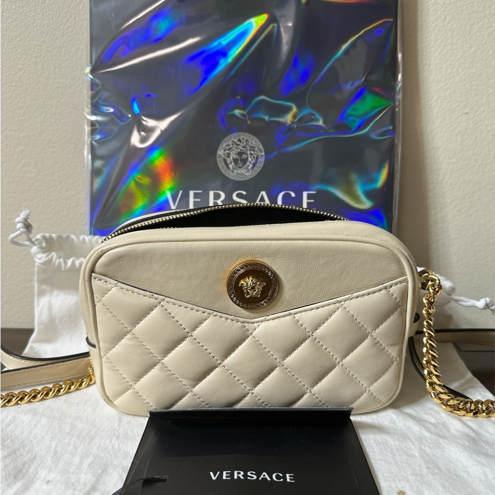 Versace Beige Quilted Women Bag